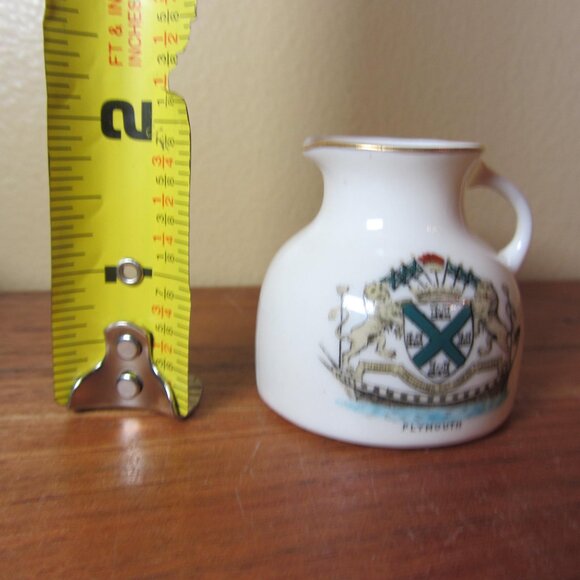 W.H. Goss crested heraldry china vintage Plymouth (GC077 Grace) - Picture 6 of 8